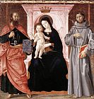 Enthroned Canvas Paintings - Madonna Enthroned with the Infant Christ and Saints